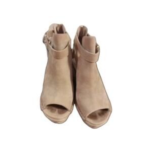 UGG Jolina Strappy Cut Out Ankle Boot Wedge Lether Suede Rear Zipper Size 7